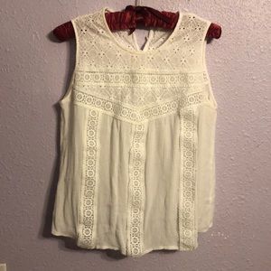 Solitaire white lace tank